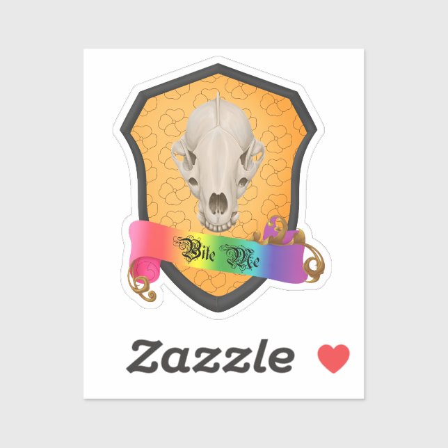 Rainbow Bite Me Badger Skull (Sheet)