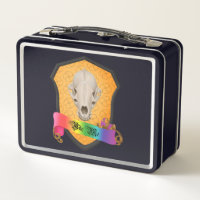 Rainbow Bite Me Badger Skull