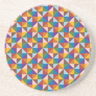 Rainbow, Black, Brown, Pink and Blue Pinwheel Coaster