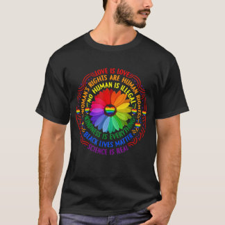 Rainbow Black Lives Matter Science LGBT Pride Flow T-Shirt