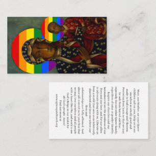 Rainbow Black Madonna Holy Card