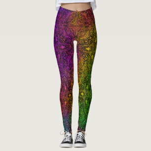 Rainbow & Black Medallion Leggings
