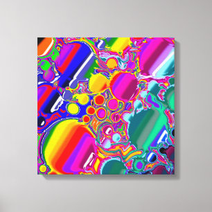 Rainbow Blast Abstract Art Canvas Print