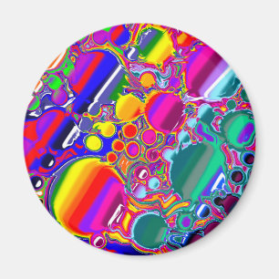 Rainbow Blast Abstract Art   Magnet