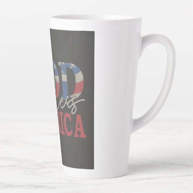 "Rainbow Blessings: God Bless America Cup" Latte Mug (Right)