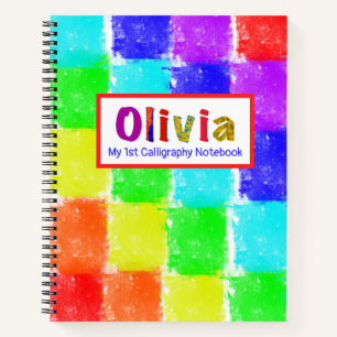 Rainbow Blocks Child Name 1st Calligraphy Notebook