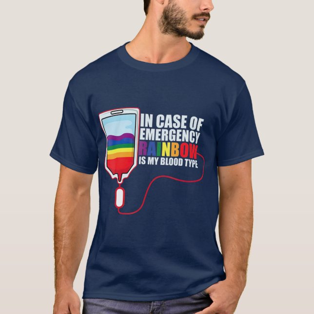 Rainbow Blood ype Homosexual Or Gay Boy T-Shirt (Front)