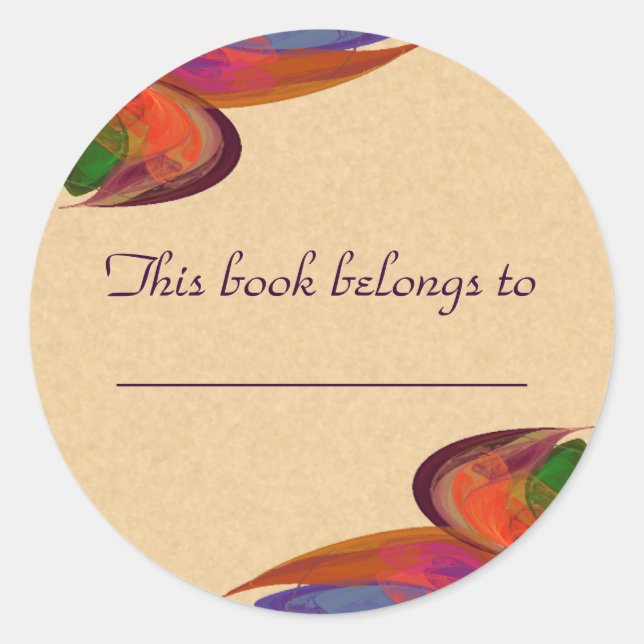 Rainbow Blossom Fractal Classic Round Sticker (Front)