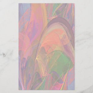 Rainbow Blossom Fractal Stationery