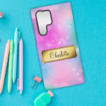 Rainbow Blue and Pink Bokeh Samsung Galaxy Case<br><div class="desc">Add a touch of personality to your phone with our personalised Rainbow Blue and Pink Bokeh phone case. This case features a beautiful pastel pink, blue, and green bokeh pattern with white sparkles and a gold badge that can be personalised with your name (or monogram, if you prefer). The case...</div>