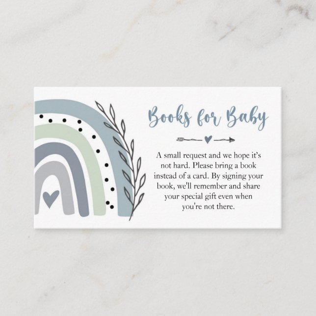 Rainbow Blue Books For Baby Insert Card (Front)