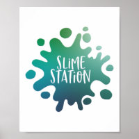 Rainbow blue, green slime station party
