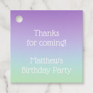 Rainbow Blue Purple Boy Birthday Party Favour Tags