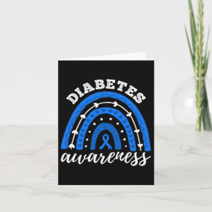 Rainbow Blue Ribbon T1d Type 1 Diabetes Awareness Card
