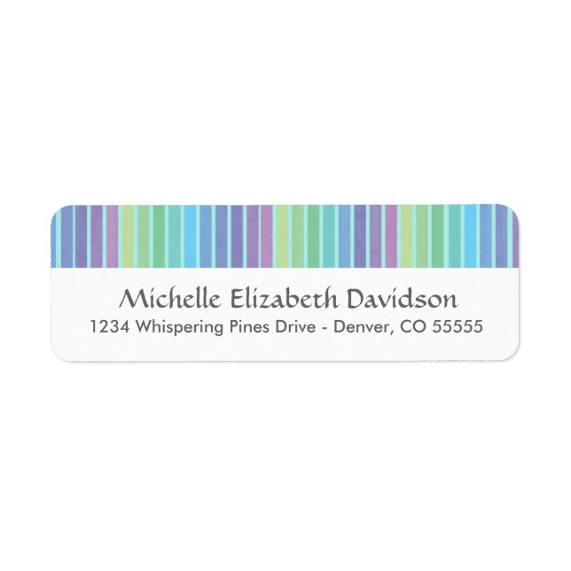 Rainbow Blues Personalised Return Address Labels (Front)