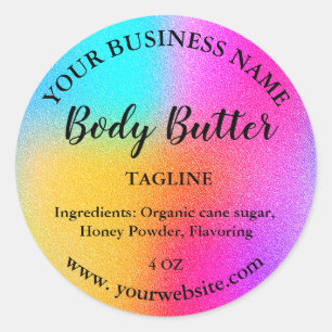 rainbow body butter  classic round sticker
