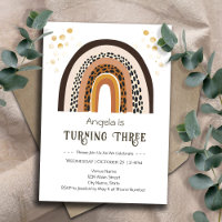 Rainbow Boho Animal Print 3rd Birthday 