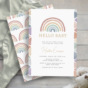 Rainbow Boho Baby Shower Invitation