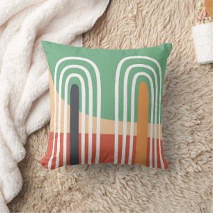 Rainbow boho line art cushion