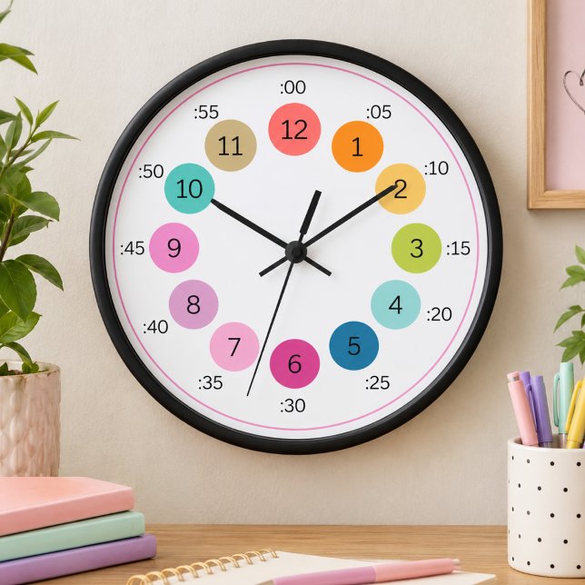 Rainbow Bold Colour Palette Learn to Tell Time Kid Clock (Rainbow Bold Color Palette Learn to Tell Time Kids Clock)