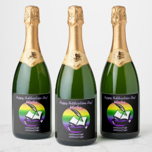 Rainbow Book And Quill Sparkling Wine Label