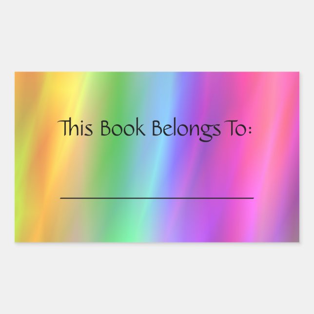 Rainbow Bookplate Sticker (Front)
