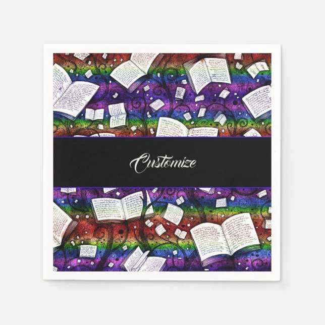 Rainbow Books Background Napkin (Front)
