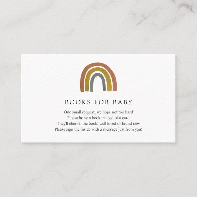Rainbow Books for Baby insert card (Front)