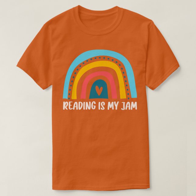 Rainbow Bookworm Book Lover Teacher Reader Reading T-Shirt (Design Front)