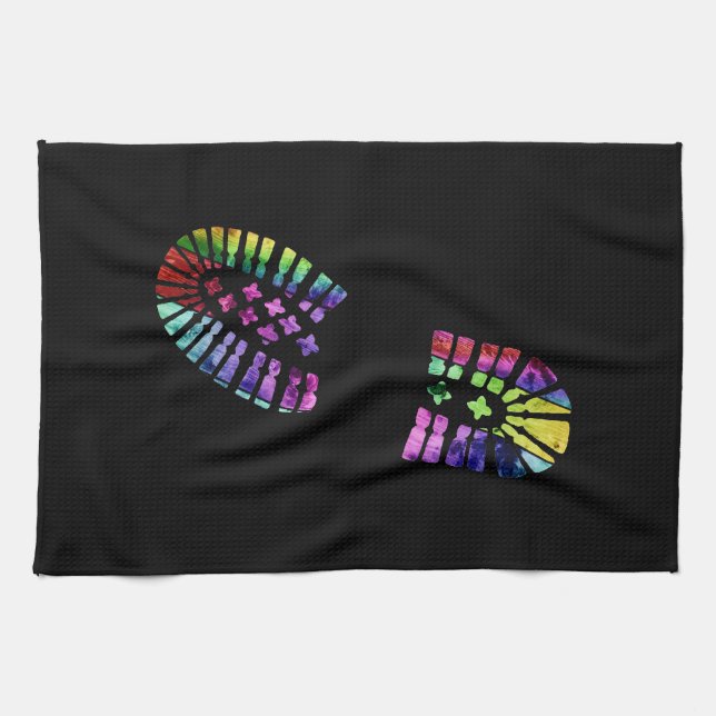 Rainbow Bootprint Toybag Towel (Horizontal)