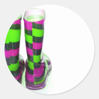 Rainbow Boots Classic Round Sticker