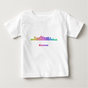 Rainbow Boston skyline Baby T-Shirt