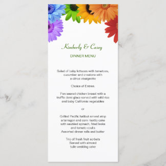 Rainbow Bouquet Wedding Menu