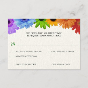 Rainbow Bouquet Wedding Response Menu