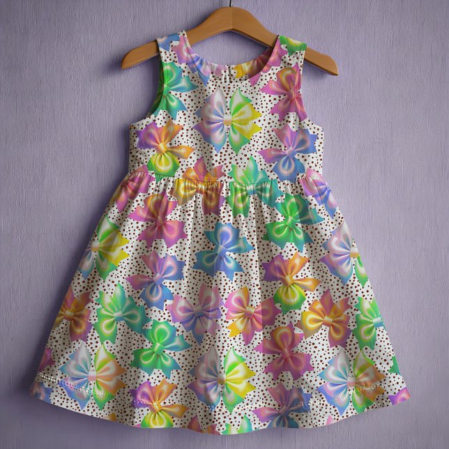 Rainbow bows and polka dots  fabric (Creator Uploaded)