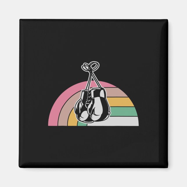 Rainbow Boxing Gloves Retro Style Design  Magnet (Front)