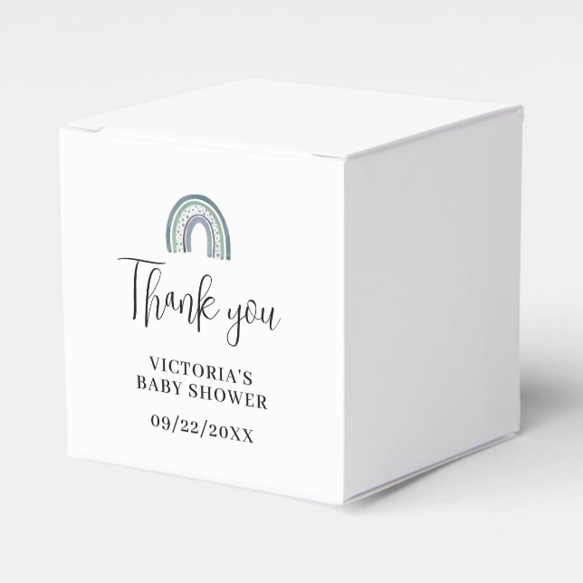  Rainbow Boy Baby Shower Favour Box (Front Side)
