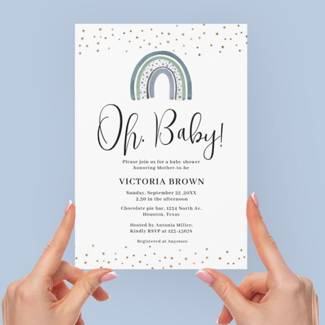Rainbow Boy Baby Shower Invitation (Creator Uploaded)