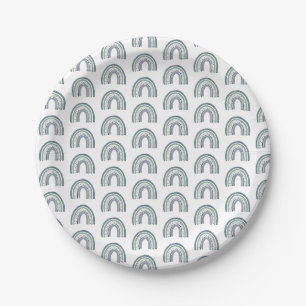 Rainbow Boy Baby Shower Paper Plate