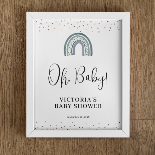 Rainbow Boy Baby Shower Welcome Sign (Creator Uploaded)