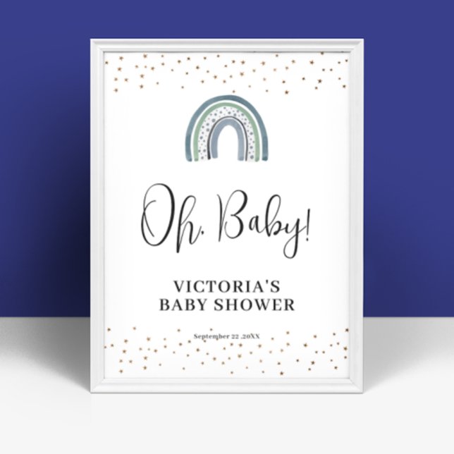 Rainbow Boy Baby Shower Welcome Sign (Creator Uploaded)