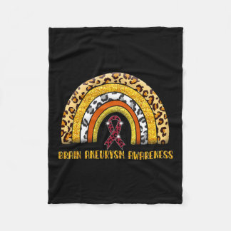 Rainbow Brain Aneurysm Warrior  Fleece Blanket