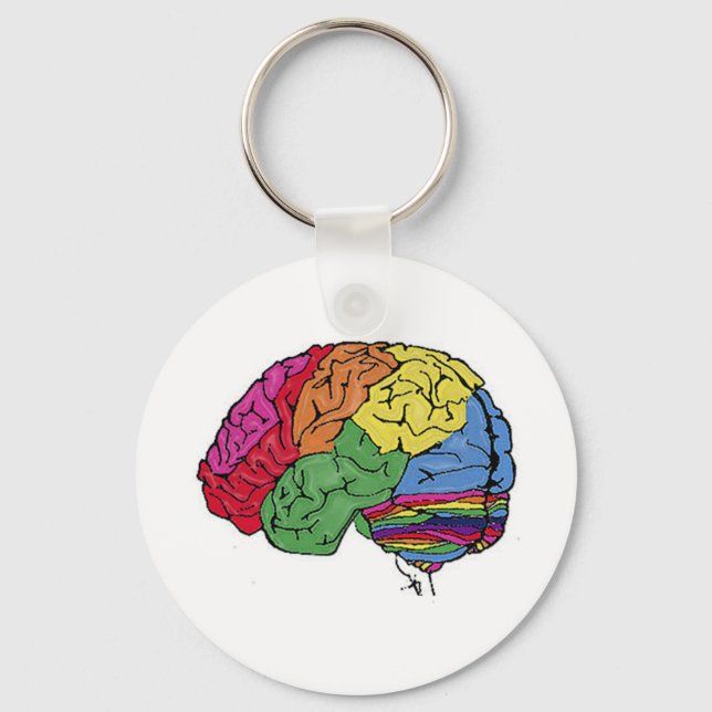 Rainbow Brain Key Ring (Front)