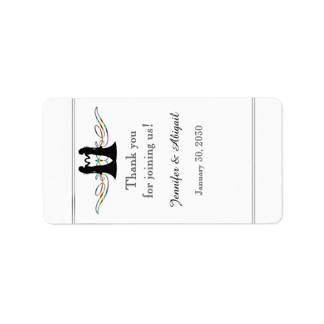 Rainbow Brides Wedding Lip Balm Label (Front)