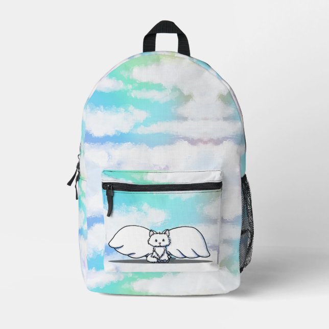 Rainbow Bridge Cat Angel KiniArt Printed Backpack (Front)