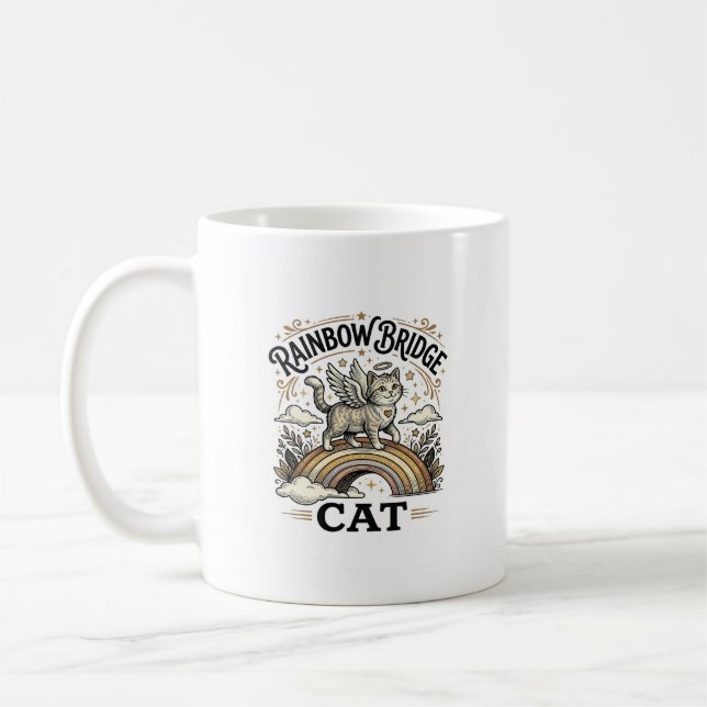 Rainbow Bridge Cat Cat Memorial Rainbow Bridge Vin Coffee Mug (Left)