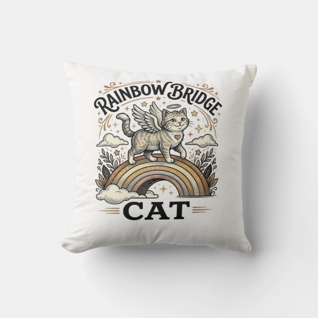 Rainbow Bridge Cat Cat Memorial Rainbow Bridge Vin Cushion (Front)