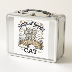 Rainbow Bridge Cat Cat Memorial Rainbow Bridge Vin Metal Lunch Box