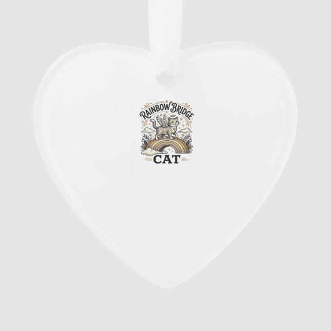 Rainbow Bridge Cat Cat Memorial Rainbow Bridge Vin Ornament (Front)