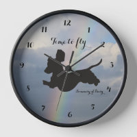Rainbow Bridge Dachshund Wall Clock